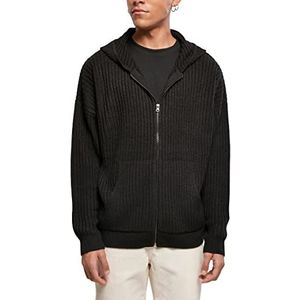 Urban Classics Gebreide hoodie met ritssluiting voor heren, zwart, M
