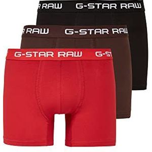 G-STAR RAW Klassieke boxershorts voor heren, set van 3, meerdere kleuren (Dk Flame/Deep Bordeaux/Black D05095-2058-8527), XL