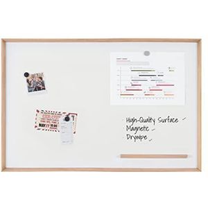 Bi-Office Inversa magnetisch whiteboard, Drywipe gelakt stalen oppervlak, houten grenen frame, 60 x 45 cm