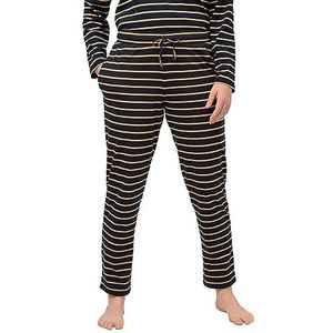 Ulla Popken Damespyjama met Yarndyed Stripes pyjama, marineblauw, 42-44 Große Größen