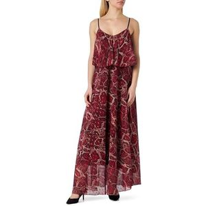 nolie Dames maxi-jurk met slangenprint 19227017-NO01, rood slang, S, Maxi-jurk met slangenprint, S