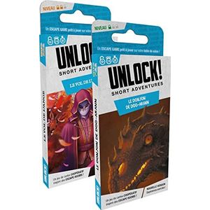 Space Cowboys – Unlock! Short Adventure – de Dungeon van Doo-Arann + de vlucht van de engel – spel Escape/kaarten voor kinderen en volwassenen vanaf 10 jaar - Franse versie