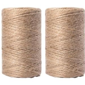 GARDENIX Jute koord, 300 m van natuurlijke vezels, 1,5 mm, 100% biologisch afbreekbaar, voor knutselen, als decoratie, geschenkverpakking, als natuurvezel, pakketkoord voor tuin (2 rollen x 150 m