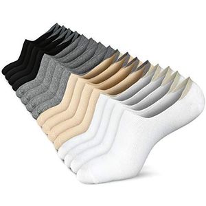 wernies No Show Sokken Vrouwen Lage Sokken Antislip Platte Boot Line 4/8 Paar, 8 Paren._white_002, 8-11