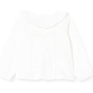 Gocco Witte blouse van poplin met geborduurde strepen, hemd voor baby's