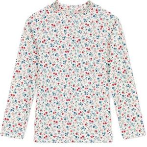Petit Bateau T-shirt met lange mouwen voor meisjes, wit/multico, 12 Jaren