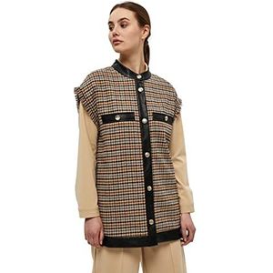 Minus Dames Calla Vest, Warm Sand Checked, 34