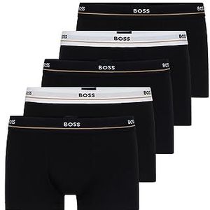 BOSS mens 5-pack Essential Cotton Stretch Trunks, Dark Soil Black, Small US