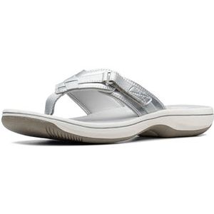 Clarks Breeze Sea dames Teenslipper Teenslipper, zilver , 39 EU