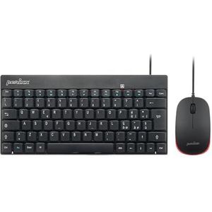 Perixx PERIDUO-212 Set muis en toetsenbord klein bedraad voor Windows, snelkeuzetoetsen en multimedia, Italiaanse QWERTY-lay-out, zwart