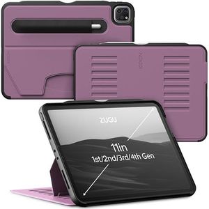 ZUGU iPad Pro 11 Case 2022/2021/2020/2018 4e/3e/2e/1e generatie hoes - Ultra dunne beschermhoes - Draadloos Apple Pencil Opladen - 8-hoeks Magnetische Stand & Automatische slaap-/waakfunctie [Lila]