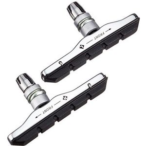 XLC Unisex - remschoenen voor volwassenen Cartridge V-Brake BS-V02 4-delige set 72 mm remschoen, zilver, zwart