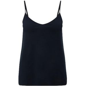 Ulla Popken, Dames, grote maten, spaghetti-top, lichte V-hals, marineblauw, 54/56 NL