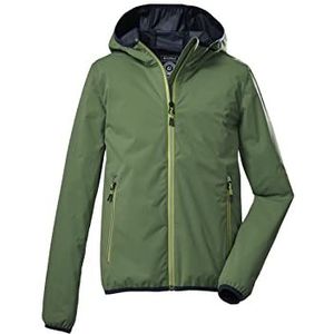 killtec Boy's 2-laags functioneel jack/outdoorjack met capuchon, opvouwbaar KOS 230 BYS JCKT, nature green, 176, 39648-000