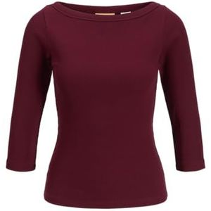 JACK & JONES - Jxfifi STR 3/4 Boatneck Top - Cabernet - T-shirt