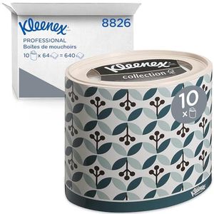 Kleenex 8826 cosmeticatoeken in ovale doos, 3-laags, 10 dozen x 64 doeken, wit