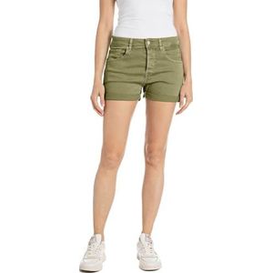 Replay Dames Jeans Shorts Anyta Colour Denim, 833 Light Military, 33W