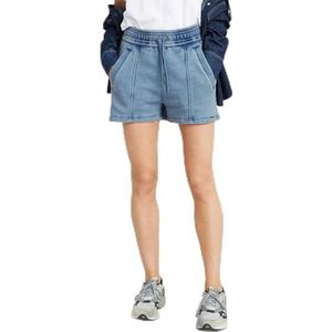 overdyed raw edge sw shorts wmn, blauw (Sun Faded Indigo D24571-d583-b503), XXS