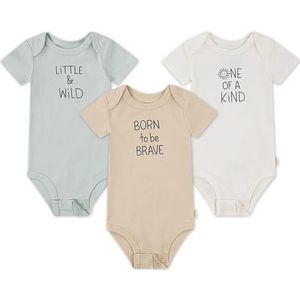 Huggies Little Hugs Baby 3-pak ribboord bodysuit peuter ondergoed set, groen, 9 maanden, Groen, 9 maanden