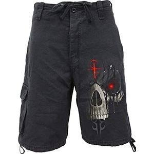 Spiral Dark Death Korte broek zwart S 100% katoen Basics, Festival, Rock wear, Schedels