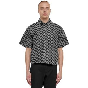 Urban Classics Heren Laser Check Printed Boxy Shirt Shirt, Blacklasercheck, XXL