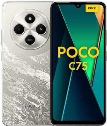 Xiaomi POCO C75 4G Golden-Smartphone 8 + 256 GB, 2,0 GHz, meeslepend 6,9-inch scherm, enorme 5160 mAh-batterij, heldere 50 MP AI dubbele camera, krachtige octa-core processor (VK versie + 2 jaar