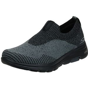 Skechers Heren Gowalk 5 Merrit Stretch Fit Gebreide Slip on Running Schoen Sneaker, Zwart houtskool, 40 EU