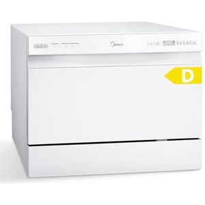 Midea Mini-vaatwasser, 6 couverts, 6 + 1 programma's, IOT-bediening, uitgestelde startfunctie, extra droogfunctie, tafelvaatwasser, ideaal voor kleine woningen, model 2024