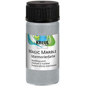 KREUL 73219 - Magic Marble marmerverf, 20 ml glas in zilver, schitterend gekleurde dompelmarmerverf voor willekeurige patronen en unieke kleureffecten.