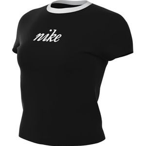 Nike - W NSW Nk Chll KNT Md CRP Wrs - Shirt - Zwart/Wit