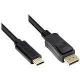 Good Connections® Adapterkabel - USB-C™ stekker naar DisplayPort 1.2 / DP 1.2 stekker - 4K / UHD @60Hz - Kopergeleider - 3 m - zwart