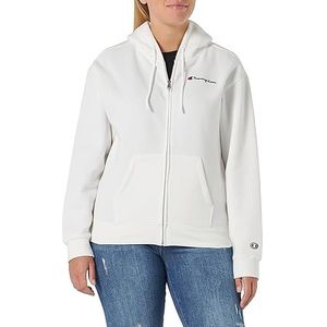 Champion Legacy American Classics W-Light Powerblend Fleece Oversized Full Zip Sweatshirt met capuchon voor dames, Wit, M