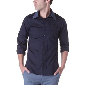G-star - shirt met lange mouwen - recht/regular - effen - heren - blauw - Medium
