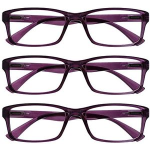 Leesbril Purper Lezers Waarde 3 Stuks Mannen Vrouwen UVR3092P +1,50