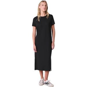 Street One Studio - Midi Shirt - Zwart - Dames Jurk - Geribbelde Structuur
