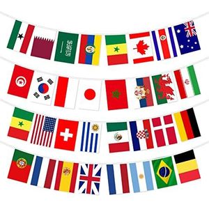Allinside Landen Vlag voor World Cup Qatar 2022, 32 Voetbalteams' Nationale Vlag 10M voor Thuis, Tuin, Bar en Restaurant Partij Decoratie
