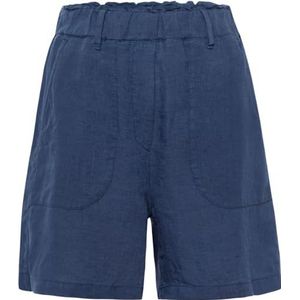BRAX Dames Style Macie B Pure Linen Shorts, Indigo, 46, blauw, 36W x 32L