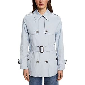 ESPRIT Korte trenchcoat met riem, blauw (pastel blue), S