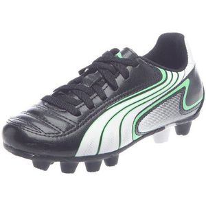 PUMA Jr V6-11 Rhg voetbalnoppen voor jongens, Noir Blanc Vert, 38 EU