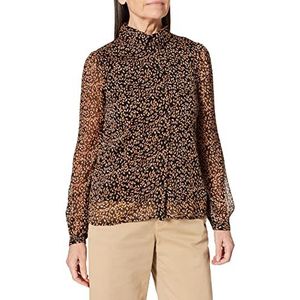 PIECES Dames 17114861 Blouse, Zwart/AOP: SMALL Leaves, XS