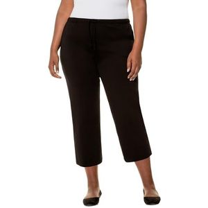Ulla Popken, Dames, grote maten, 3/4 jerseybroek, zwart, 50W x 32L