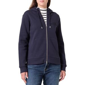 GANT REG Tonal Shield Zip Hoodie, evening blue, S