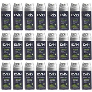 EVIN Homme 24 deodorants voor heren, spray, geur, oosterse kruiden en leer, 24 uur, 150 ml