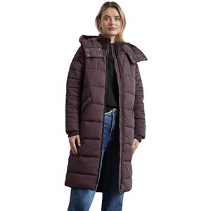 Street One Gevoerde lange jas voor dames, Berry Brown, 34