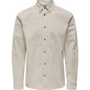 ONLY & SONS heren shirt met lange mouwen, Zilvervoering., S