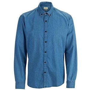 SELECTED HOMME Heren shirt met lange mouwen Gingham Denim Shirt ls s NOOS H, blauw (light blue denim), S