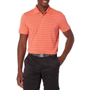 Amazon Essentials Heren Slim-Fit Sneldrogend Golfpoloshirt Koraal Oranje Streep, XX-Large