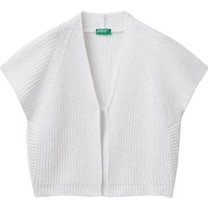 United Colors of Benetton Gebreid vest M/L, Wit, 130 cm