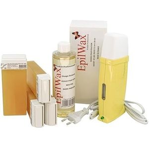 EpilWax Royal Ontharingsset compleet met: Professionele waxverwarmer 4 Roll-On Wax 100 ml Honing, 100 Ontharingsstrips, 1 Fles 250 ml After Wax Oil - (Royal Honey Series 4)