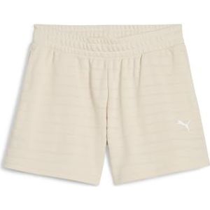 PUMA - ESS Elevated - Korte Broek - Rood - Hoge Taille, Tailleband met Trekkoorden